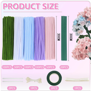 <span class=keywords><strong>Kit</strong></span> de fleurs <span class=keywords><strong>en</strong></span> écouvillons DIY avec instructions, 400 pièces, ensemble d'écoevillons colorés pour enfants et adultes, pour l'art créatif - Product Image 1