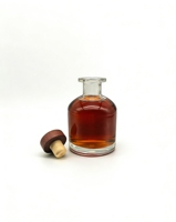 Bouteille en verre personnalisable de 250 ml pour whisky et spiritueux de spécialité, bouchon en liège, finition mate, bouteille transparente de haute qualité