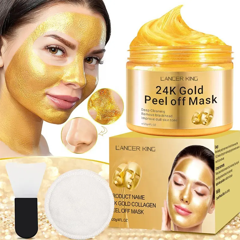Miglior popolare cura della pelle del viso pulizia profonda rimuovere Blackhead 24k oro Peel Off maschera