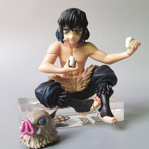 Action Figure in PVC di <span class=keywords><strong>Demon</strong></span> <span class=keywords><strong>Slayer</strong></span>, Personaggi Anime Cartoon Nezuko, Tanjirou, Shinobu, Zenitsu, Hashibira Inosuke che Mangiano Onigiri, Scala 1/60 - Product Image 6