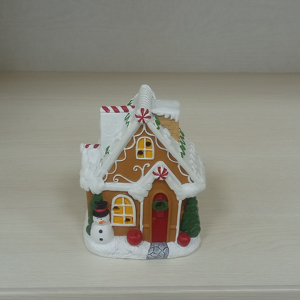 Résine Noël Mini Maison Micro <span class=keywords><strong>Paysage</strong></span> Lumineux <span class=keywords><strong>Neige</strong></span> Maison Décorations Fée Jardin Accessoires - Product Image 1
