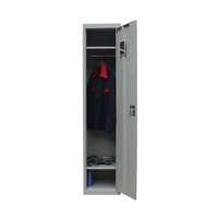 Casier de rangement pliable et durable en métal gris moderne à porte simple pour cartable d'écolier