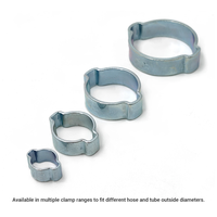 Colliers de serrage pour tuyaux à sertir plaqués, en acier inoxydable 304, Double oreille, colliers de serrage, tailles 11 à 13