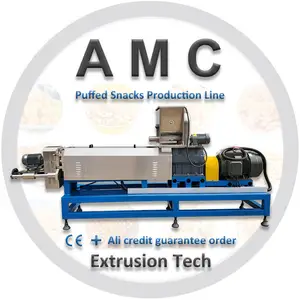 Americhi otomatik tahıl kabartma makinesi şişirme + şişirilmiş gıda mısır aperatifler yapma makinesi + ekstruder şişirme mısır makinesi sus 304