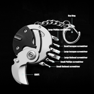 Youlun Thép Không Gỉ Đồng Xu Hình Dạng Keychain Uống Thuận Tiện Gấp Có Thể Gập Lại Cắm Trại Nhỏ Đa Công Cụ Pocket Dao Cho Nam Giới - Product Image 6