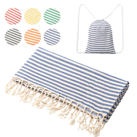 Wholesale 100% Cotton Turkish Beach Towel Oversized Hammam Peshtemal Towel Quick Dry Lightweight Fouta Sarong Thin Blanket
