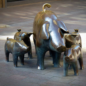 Interesante diseño de tamaño de cobre cerdo escultura para fuera de <span class=keywords><strong>la</strong></span> granja - Product Image 4