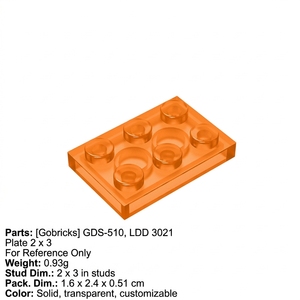 Gobricks Wholesale Moc Parts GDS-510 <strong>Building</strong> Bricks PLATE 2X3 Plates 3021 Compatible Brick <strong>Building</strong> Block Loose Parts - Product Image 2