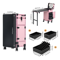 OBOX Table de Maquillage Pliante Personnalisée avec Miroir LED et Lumières Intégrées
