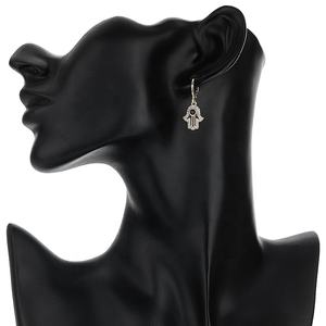 宗教的なパームジュエリーセットトルコ美しい真鍮18Kゴールドメッキサボテンイヤリングネックレスジュエリーセットジルコン付き - Product Image 4