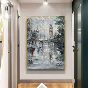 Personalizzato Paris Street View pittura a olio su tela articoli per la casa Wall Art pittura Wall Art Pure dipinti a mano bellissimi dipinti