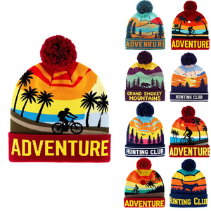 หมวกไหมพรมอะคริลิกอุ่นสำหรับฤดูหนาว  แบบถักลายโลโก้ตามสั่ง  สำหรับผู้ใหญ่  แบบยูนิเซ็กซ์  เหมาะสำหรับกิจกรรมกลางแจ้ง  ทีมสกี  ลายแจ็คการ์ด  พร้อมพู่ห้อย - Product Image 2