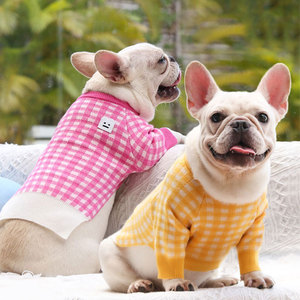 Shine And Shine Dog Sweater Winter Warm Checkered Knit <b>Clothes</b> For Small Medium Large <b>Pugs</b> And Cats Pet Apparel - Product Image 1