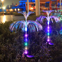 Lampe solaire de jardin double tête en forme de méduse, éclairage unique à double couche pour une zone éclairée plus large, idéale pour l'éclairage décoratif de jardin