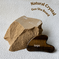 Planche de Gua Sha en Cristal Naturel Mélangé, Forme Cœur, Quartz Rose, Jade, Œil de Tigre, Outil de Massage Facial Gua Sha pour Soins de la Peau et Spa