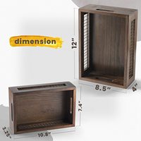 Panier en bois Vintage, lot de 2 boîtes de rangement pour pain, fruits, légumes, pain, benne à poser sur plan de travail, pour la cuisine et la salle de bains en vente