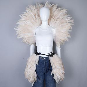 Ensemble de plumes cousues à la main pour spectacle de scène, mode douce, ailes détachables et jupe à paillettes, cosplay, <span class=keywords><strong>Halloween</strong></span>, carnaval, soirée - Product Image 6