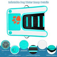 Rampe aquatique gonflable pour chien, pont flottant, 200 LBS, échelle antidérapante pour animaux de compagnie, rampe d'entrée sécurisée pour chien nageur avec escalier stable pour chien