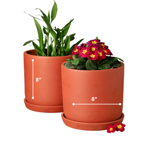 Handcrafted Sage Terracotta Planters <b>Set</b> of 4 for Indoor Outdoor Balcony Terrace Garden Home Décor Rustic <b>Clay</b> Flower Pots - Product Image 3