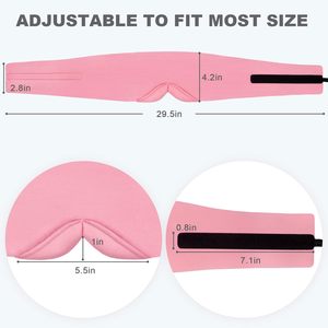 Máscara rosa do sono para mulheres com almofada de gel refrigerando/aquecida para olhos secos, máscara 100% algodão ponderada para casa, voo, escritório - Product Image 6