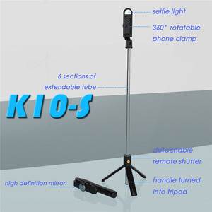 Palo de selfi K10s, luz de relleno, temporizador, soporte de transmisión en vivo, disparo horizontal, trípode de Disparo <span class=keywords><strong>vertical</strong></span> - Product Image 3