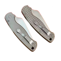 Couteau de camping pliant en acier S30V, pointe en titane, épaisseur de lame 3,5 mm, longueur totale 21,5 cm, DIY OEM Chine EDC