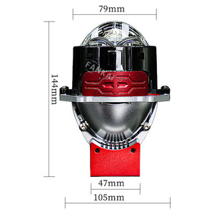 เลนส์โปรเจคเตอร์ไฟหน้า LED 79x144 มม. แบบลำแสงคู่ สำหรับดัดแปลงรถยนต์ อัพเกรด ใช้ได้กับรถยนต์ทั่วไป 12V - Product Image 1