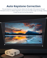迷你液晶视频投影仪 1080P 4K 支持 Android 11 微型短焦便携式户外 LED 投影仪 4000 流明