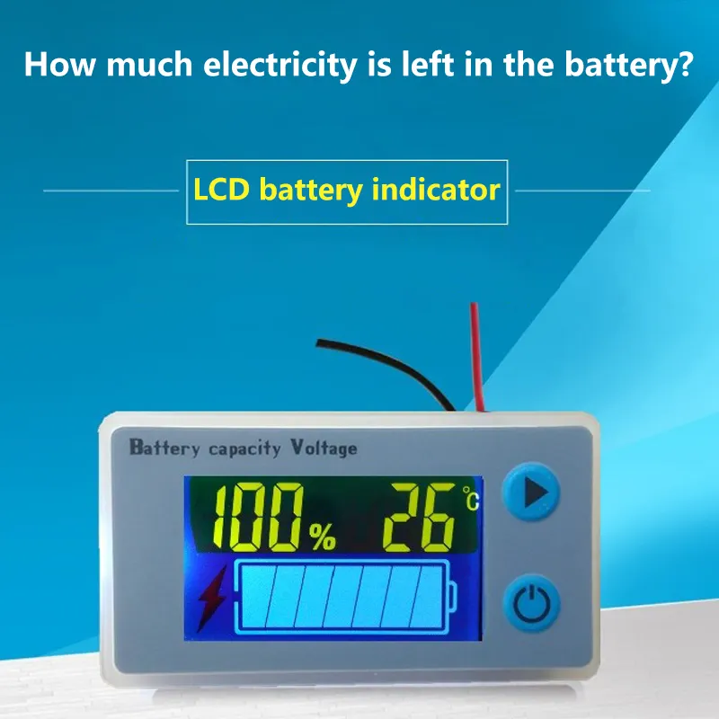 12V24V36V48V60V72V 10-100V Universal LCD Car Acid Chumbo Lítio Bateria Indicador de Capacidade Digital Voltímetro Voltage Tester Monit