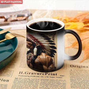 Frosted <b>Ceramic</b> <b>Mug</b> 11oz Black Heat Activated Color Changing Magic Coffee Tea Cup - Product Image 5