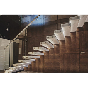 Rampe en verre à entretoises pour terrasse de villa moderne, design économique - Product Image 1