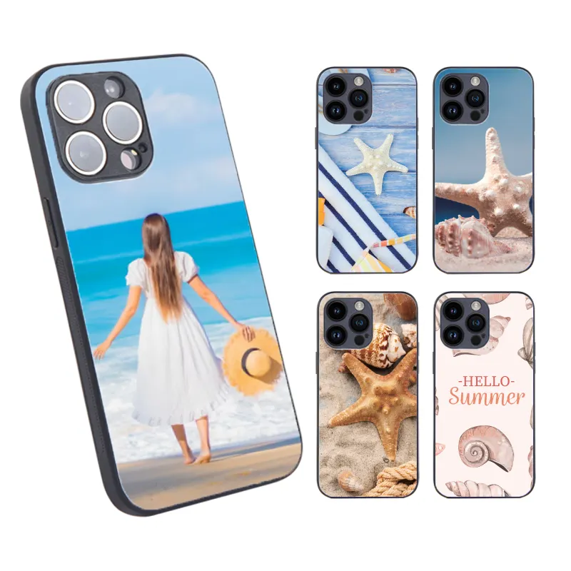 Sublimasi casing ponsel gaya kustom penutup 2D TPU + PC sublimasi casing ponsel untuk iphone 15 Antisip TPU casing pelindung kamera