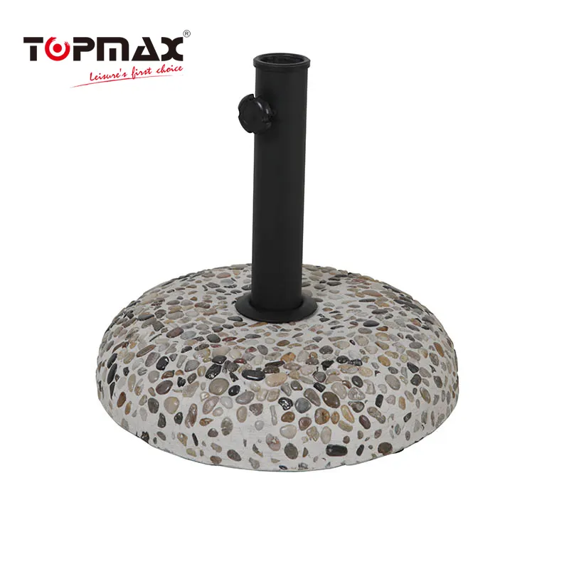 TOPMAX特許取得済みデザイン鋳造石ビーチラウンド傘ベース粗い表面