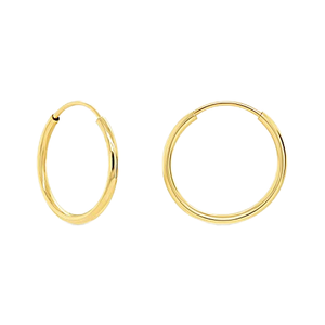 Boucles d'oreilles créoles fines classiques en or 14 carats pour femmes, à porter au quotidien - Product Image 1