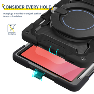 Étui pour tablette pour <span class=keywords><strong>Lenovo</strong></span> <span class=keywords><strong>TAB</strong></span> M11 M10 Plus 2nd 3rd Gen X306 <span class=keywords><strong>K10</strong></span> X606 TB128 P11 support Portable PC Silicone 360 Rotation armure couverture - Product Image 4