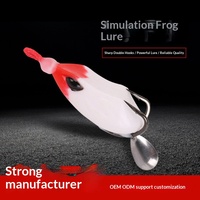 Nouvelle vente en gros du fabricant : Leurre souple artificiel en silicone en forme de grenouille, double hameçons, simulation de gros et petits poissons
