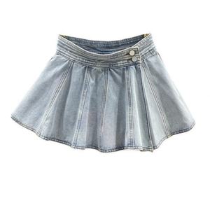 กระโปรงยีนส์สั้นและกระโปรงยาวปานกลางทรงเอวไม่สมมาตรสไตล์ใหม่รับซัมเมอร์สำหรับผู้หญิง - Product Image 1