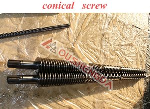 Baril double conique et vis pour extrudeuse en plastique Machine PVC tuyau WPC profil Perfil De Tuberia Rollapeel Krauss <span class=keywords><strong>Maffei</strong></span> - Product Image 6