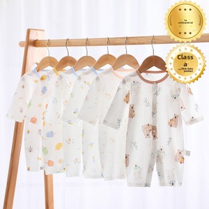 Combinaison pour bébé en coton peigné antibactérien, imprimé ours, style coréen, respirante, combinaison d'été pour nouveau-né, combinaison pour enfants - Product Image 3