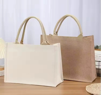 Sac fourre-tout en toile de jute, coton et lin, personnalisable, réutilisable, promotionnel, écologique, vierge