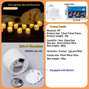 شموع <span class=keywords><strong>LED</strong></span> وامضة OTHC BL-dzlz بضوء أبيض دافئ 2700 كلفن، تعمل في درجات حرارة من -25 إلى 60 درجة مئوية، لتزيين حفلات الزفاف والهالوين، 24 قطعة/عبوة - Product Image 6