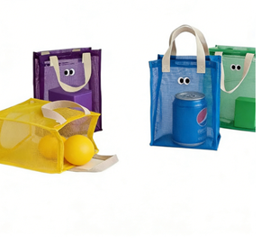 Bolsa de Playa Plegable de Moda al por Mayor, Transpirable, con Diseño de Dibujos Animados, para Viajes al Aire Libre, Casual, de Malla de Poliéster, para Compras - Product Image 1