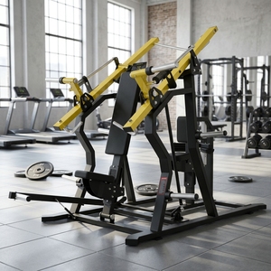 Machine de musculation commerciale Iso-latérale à charge libre pour pectoraux/dos, incluse presse inclinée assise pour pectoraux et machine à tirage haute pour dos, en acier, avec système de sécurité - Product Image 1