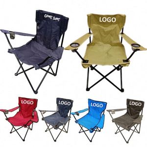 Custom Logo Folding Beach Camping Chair Custom Patterned Oxford Cloth Beach Chair Travel Essential Leisure Camping Chairs - Product Image 1