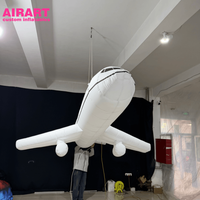 Simulateur d'avion gonflable de 4 mètres de long pour la décoration de musée aérospatial, costume d'avion gonflable et accessoire publicitaire