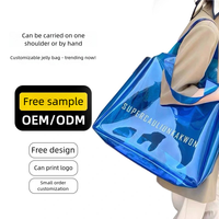Nouveau sac à bandoulière transparent imperméable à grande capacité de style dessin animé, couleur bonbon, sac de plage en PVC, sac de bain