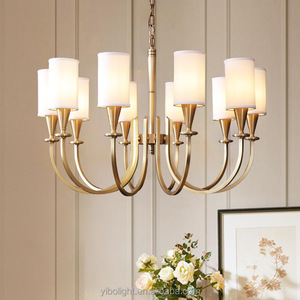 Lámpara Colgante Moderna <span class=keywords><strong>de</strong></span> Cobre, Estilo Antiguo, Pantalla <span class=keywords><strong>de</strong></span> Tela, LED Blanco Cálido 3500K, Garantía <span class=keywords><strong>de</strong></span> 3 Años, Regulable, Certificación CE - Product Image 1