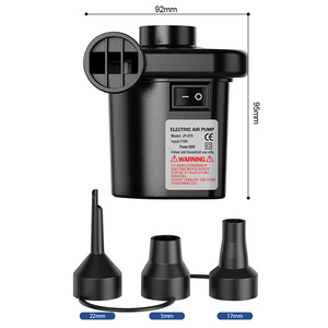 Pompe à air électrique à remplissage rapide avec 3 embouts, AC 110V-220V, gonfleur/dégonfleur portable pour articles gonflables - Product Image 4