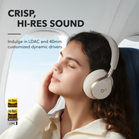 Casque sans fil à réduction de bruit Soundcore Space One, réduction vocale 2X, Hi-Res LDAC, 40H d'autonomie ANC, BT 5.3, casque supra-auriculaire
