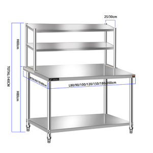 Plan de travail en acier inoxydable 201/304 pour <span class=keywords><strong>cuisine</strong></span> commerciale, hôtels, restaurants - Table de travail givrée, fournitures de <span class=keywords><strong>cuisine</strong></span> - Product Image 5